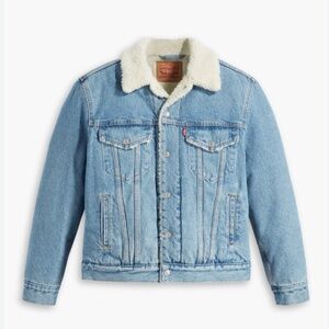 Levis Strauss & co. Ex-boyfriend Sherpa trucker denim jacket blue XS